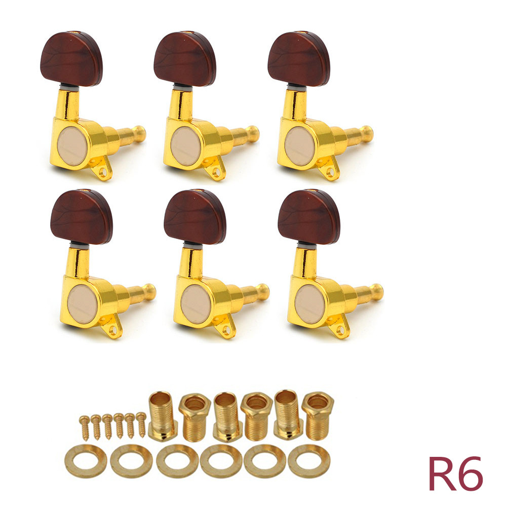 6 Pcs/set Metal Knob Enclosed Acoustic Guitar Tuning Pegs String Tuning