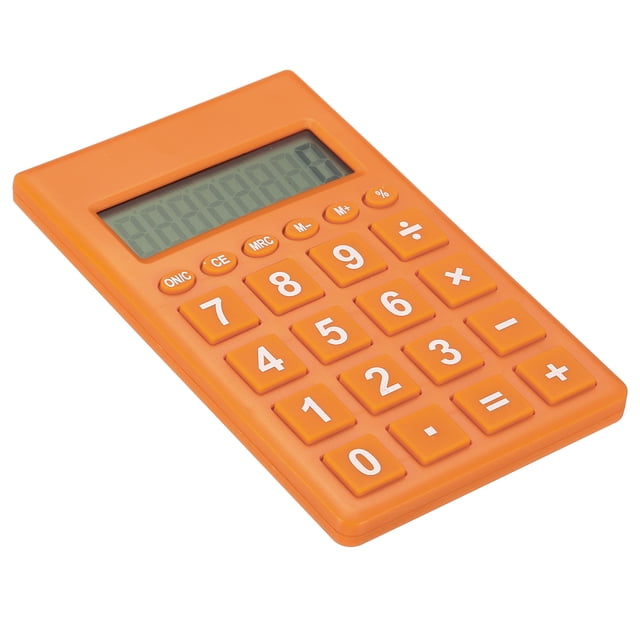 Calculadora de escritorio Uxcell, calculadora portátil de 8 dígitos con pantalla LCD, estilo de función estándar 2, naranja