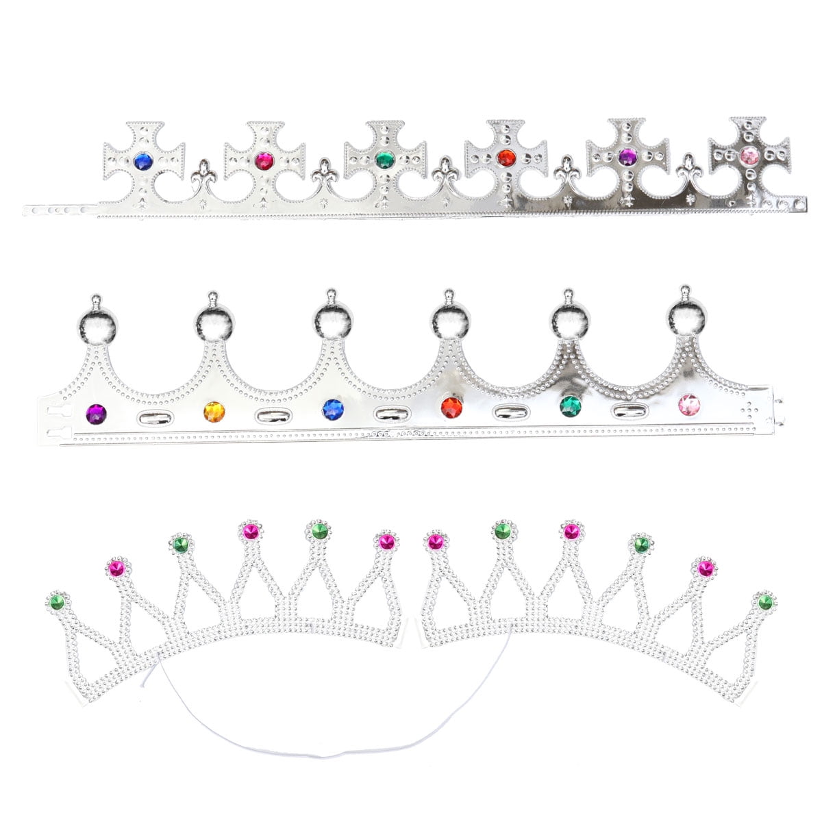 Hemoton 3PCS Birthday Party Costumes Props Plastic Prince King Crown