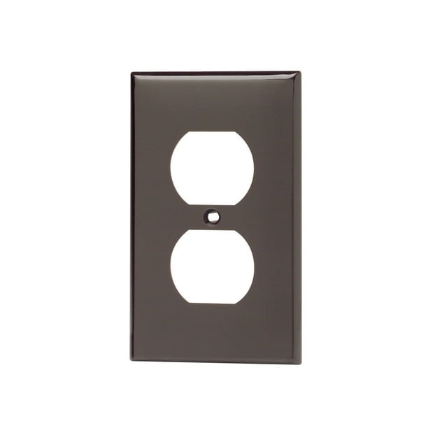 Placa de pared Leviton 80703 de 1 elemento, dúplex, termoplástico, marrón