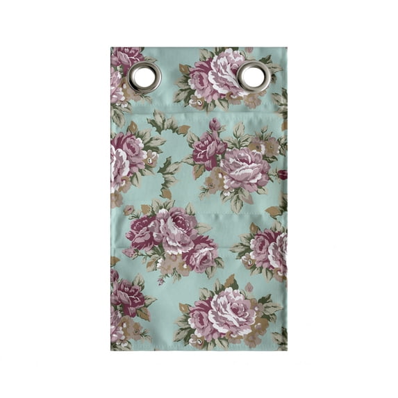 Peony Hanging Pocket Organizer, Repetitive Classic Flowers Pastel Tone Pattern, Printed Polyester Storage Bag with Pockets, 9" x 27", Seafoam Dried Rose