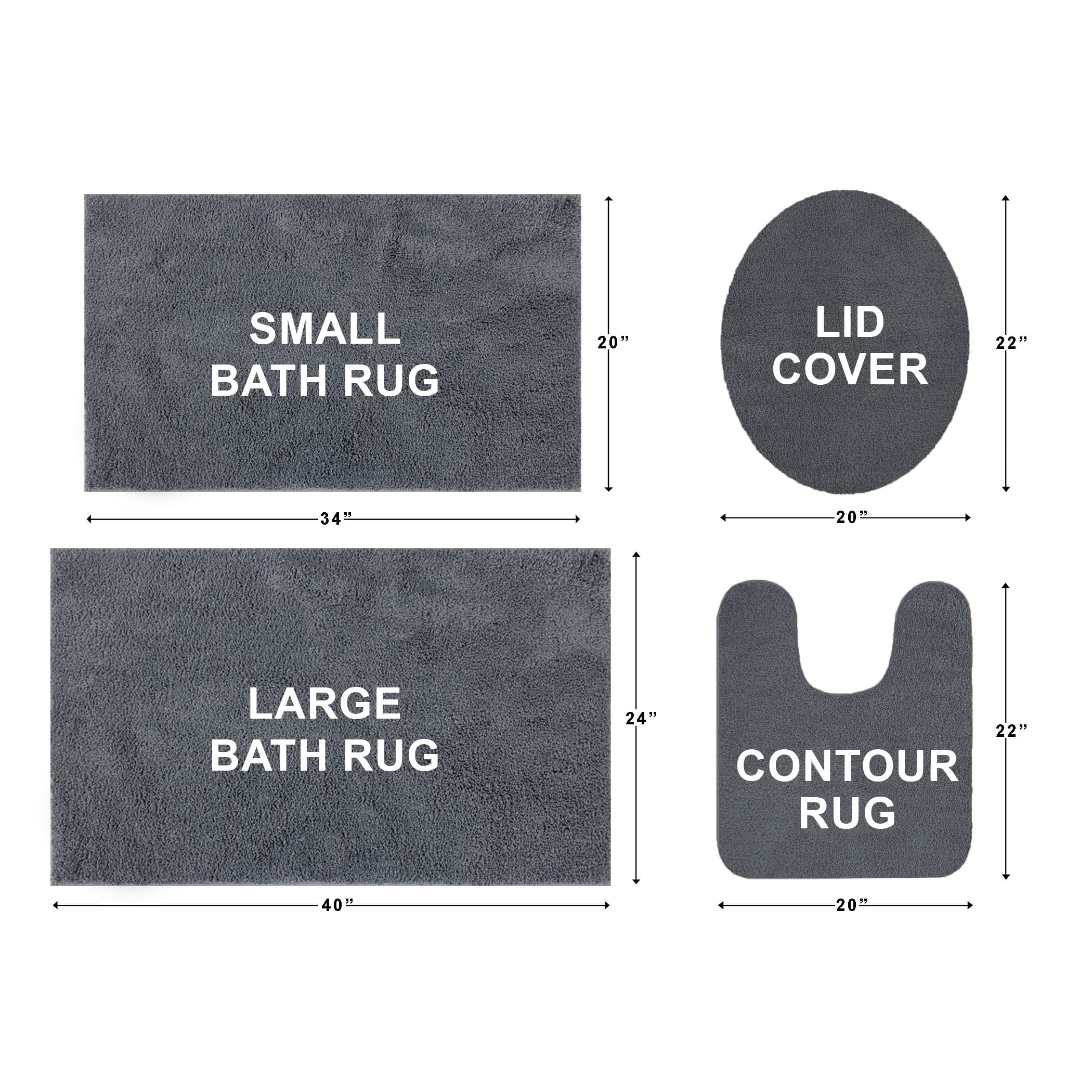 Mainstays Performance Recycled Polyester Bath Rug, Soothing Grey, 24x40"