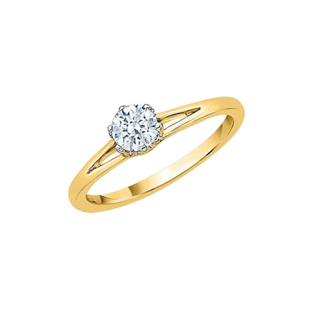 KATARINA Diamond Solitaire Engagement Ring in 14K Yellow Gold (1/2 cttw I-J I1-I2) (Size-7.5)
