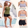 thumbnail image 3 of OCEAN BLUES Women's Plus Size Swimwear 3 Piece Swimsuit Set Tankini Top Bathing Suit for Woman Swim Tank Top with Bra Boy Shorts Size L, 3 of 7