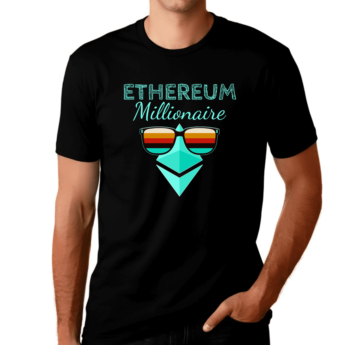 Crypto Shirt for Men Crypto Gifts Ethereum Shirt Crypto Shirt Crypto Millionaire ETH Ethereum Shirt Black / L