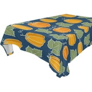 SKYSONIC Thanksgiving Pumpkin Tablecloth Waterproof Washable Polyester Square Table Cover Durable Tablecloth for Kitchen Dining Table Party Decor (54 X 72 Inch)