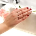 thumbnail image 3 of Uloveido Round CZ 6 Prong Classic Solitaire Wedding Engagement Ring ,6mm Simulated Diamond Rings Rose Gold Plated J002 (Female, Size 9), 3 of 7