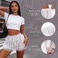 thumbnail image 3 of JASGOOD Womens Ruffle Shorts Cute Lace Multi-Layered Bloomers Fashion Summer Mini Shorts, 3 of 10
