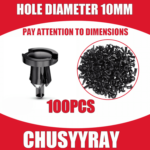 CHUSYYRAY 100Pcs 10mm Bumper Hood Fender Retainer Fastener Clips for HONDA Odyssey
