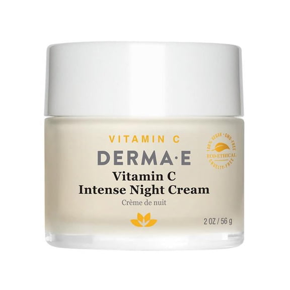 DERMA E Vitamin C Intense Night Cream, 2 oz, Cream White
