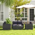 thumbnail image 2 of Outsunny 4 Pieces Rattan Patio Furniture Set with Cushions for Porch Garden, 2 of 10