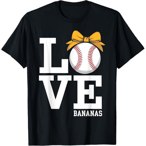 Sam Soft Baseball Love Bananas Gift Baseball Player T-Shirt Full Size S-5Xl