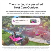 كاميرا مراقبة خارجية من Google Nest Cam من الجيل الثاني مع فيديو بدقة 2K وتوافق مع Gemini
