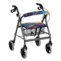 HELLHERO Vibrant Fractal Cosmos Theme Rollator Walker Cover Seat Back Covers & Waterproof for Seniors Soft