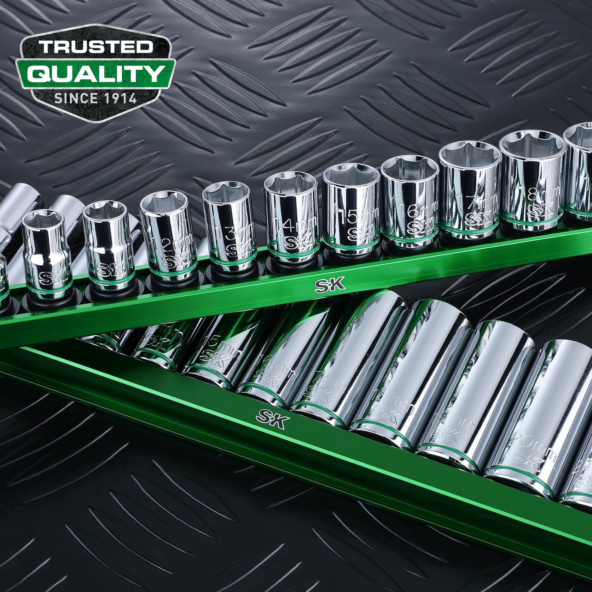SK Hand Tools SK01347 12 Piece Metric 3/8" Drive Set Deep Socket Set