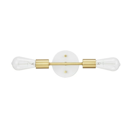 

Globe Electric Alexandria 2-Light Matte White Reversible Vanity Light with Matte Brass Accent Socket 91002213