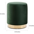 thumbnail image 6 of DAGONHIL Modern Round Velvet Ottoman,Upholstered Make-up Short Foot Stools with Gold Plating Base,Pack of 1,Green, 6 of 6