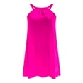 thumbnail image 4 of Wycnly Womens Dresses Beach Casual Loose Swing Tank Mini Sun Dresses Sleeveless Round Neck Solid Short Summer Dress Hot Pink XXL Clothes, 4 of 5