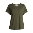 thumbnail image 2 of Time and Tru Women's Flutter Sleeve Top, 2 of 6