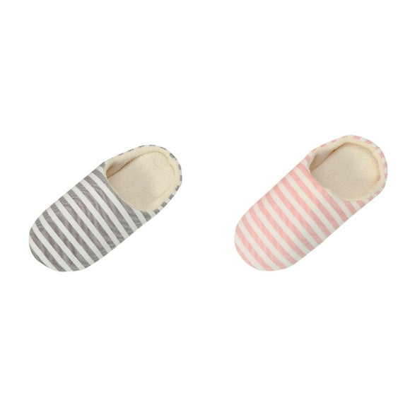 (2-Pack) Rinsvye Men House Women Warm Glass Slippers for Women Slipper Shoes indoors -Slip Clog Slippers for Women Striped Winter Women's Slipper