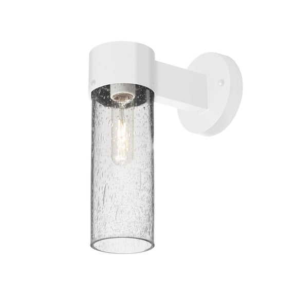 JUNI10CL-WALL-WH Besa Lighting Juni 10-One Light Outdoor Wall Sconce-5 Inches Wide by 11.5 Inches High-White Finish-Clear Bubble Glass