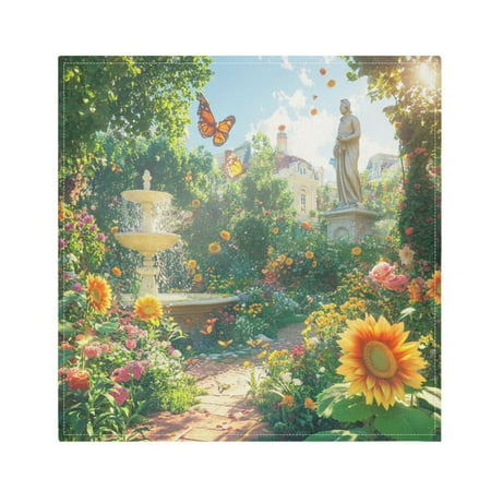 

Satin Polyester Napkins - 20x20 InchSingle-Sided Printed Napkins 1-Piece/4-Piece/6-Piece Set DIY Personalized Table Setting，Garden