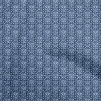 oneOone Cotton Flex Dark Blue Fabric Damask Quilting Supplies Print Sewing Fabric By The Yard 40 Inch Wide