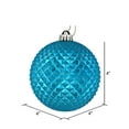 thumbnail image 2 of Vickerman 4" Turquoise Durian Glitter Ball Ornament, 6 per Bag, 2 of 3