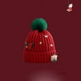 thumbnail image 2 of Wensltd Women Christmas Cute Plush Warm Beanie Hat Festive Red Winter Cap for Holiday Gift, 2 of 3