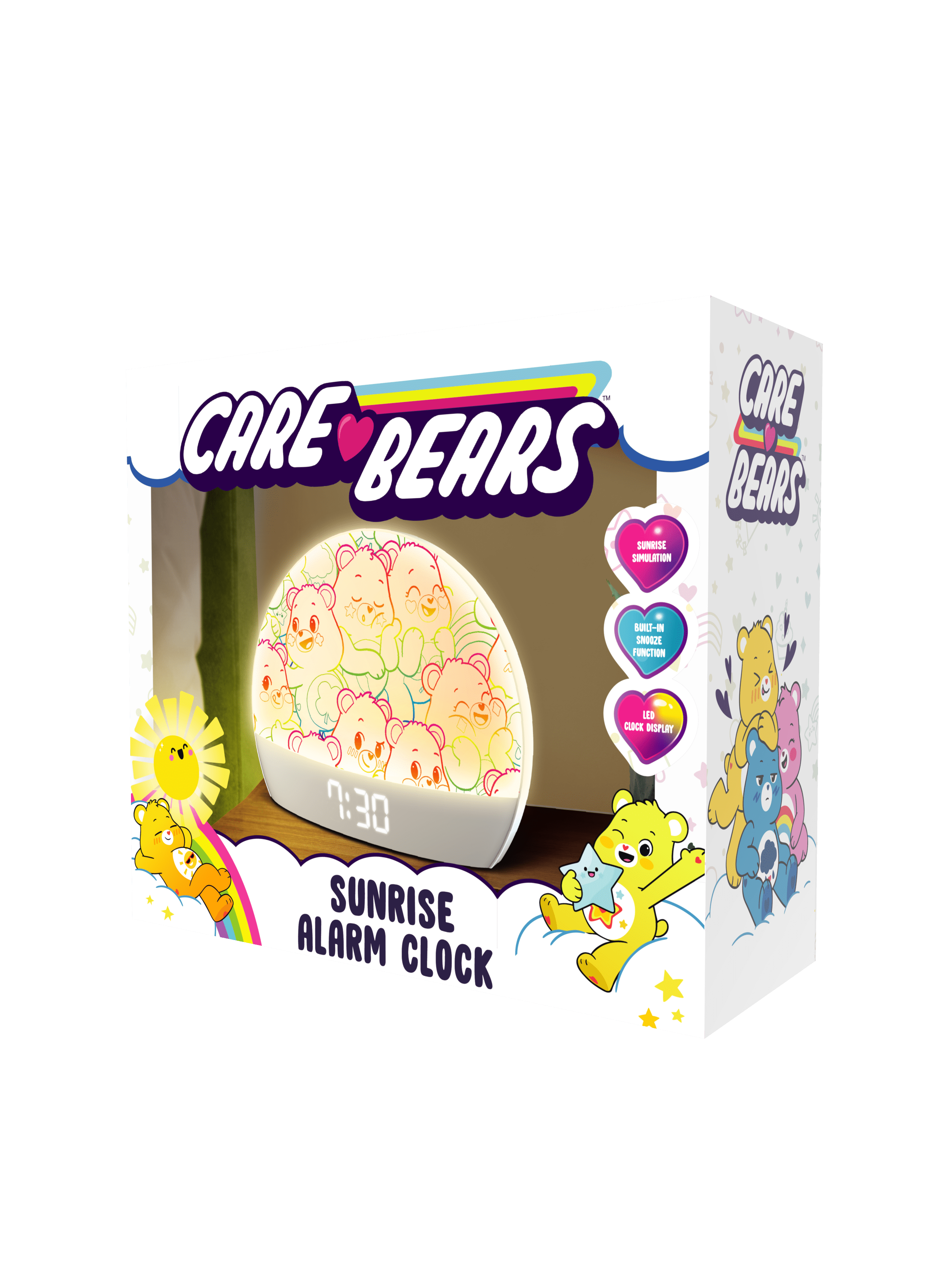 Care Bears Sunrise Alarm Clock with LED Display, USB Port, and Snooze