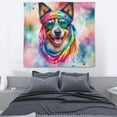 thumbnail image 3 of Hippie Australian Cattle Dog Portrait Watercolor Tie-Dye Vintage Styles Tapestry Heeler Lover Gifts Wall Hanging Backdrop Home Decor - 00014, 3 of 5