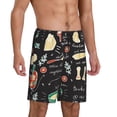 thumbnail image 2 of Balery Vegetable Quiche Pantalones cortos de pijama de punto de algodón para hombre con cinturilla y bolsillos-3X-Large, 2 of 6
