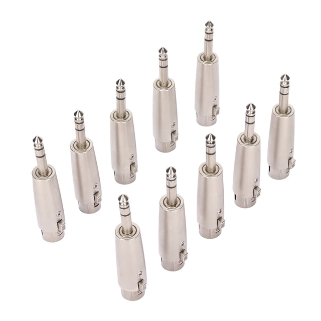 10 adaptadores TRS de 1/4" a XLR hembra de 3 pines y 6,5 mm a conector XLR hembra estéreo balanceado.
