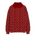 thumbnail image 3 of Kizanda Women Pullover Mock Neck Sweatshirt Dots Printed Loose Fit Long Sleeve Outerwear Sweatshirt with Kangaroo Pocket Baggy Workout Fall Winter Soft Stylish Top for Women S, 3 of 7