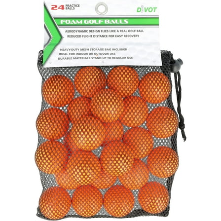 Divot 24 Dimple Foam Balls in Bag Single item Golf Balls New