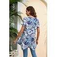 thumbnail image 6 of ENMAIN Women Casual Tunic Tops Summer Short Sleeve Shirt Plus Size Ladies Loose Fit Blouses Blue 2XL, 6 of 8