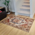 thumbnail image 4 of TWINNIS 2x3 Area Rugs Anti Slip Backing Rugs for Living Room,Washable Rugs Boho Vintage Tribal Area Rugs,Orange,2'x3', 4 of 8