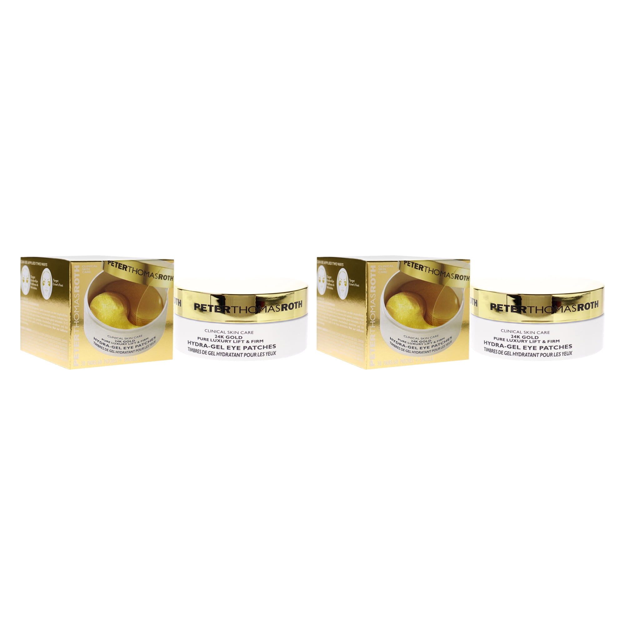 Peter Thomas Roth 24K Gold Pure Luxury Lift & Firm Hydra-Gel Eye Patches - Pack of 2 - 60 Pc Patches + Spatula Eye Patches