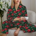 thumbnail image 6 of Hirioo Ladybugs In Love for Women's Pajama Sets 2 Piece Pjs Women's Long-Sleeved Pajama Set Button Down Sleepwear,S-XXL-Medium, 6 of 7