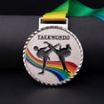 thumbnail image 3 of Medallas Juegos Deportivos Premio Ganador Taekwondo para Hornear Pesca (plata), 3 of 8