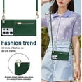 thumbnail image 4 of Crossbody Case for Samsung Galaxy S21 Ultra 5G Case with Card Holder,Galaxy S21 Ultra Wallet Case for Women Girl PU Leather Lanyard Strap Magnetic Clasp Kickstand ID Credit Card 6.8",Green, 4 of 16