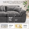thumbnail image 4 of Hvoonc 110" Modular Sectional Sofa with Ottoman for Living Room, Boneless Cloud Chenille Couch in a Box with 23.6" Deep Seat, Dark Gray, 4 of 9