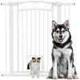 thumbnail image 1 of PawHut Dog Gate with Cat Door, 2 Extension Kits, 30"-41" Width, 42" High, 1 of 4