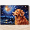 thumbnail image 4 of Golden Retriever Dog Canvas Van Gogh Starry Night Wall Art Gifts Canvas Wall Art Frame Music Artist Customized Canvas Framed Photo Art Work For The Bedroom(Gifts For Dog Lover ), 4 of 6