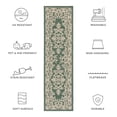 thumbnail image 6 of SAFAVIEH Courtyard Sandra Medallion Indoor/Outdoor Runner Rug, Dark Green/Beige, 2'3" x 8', 6 of 10