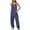 Navy, variant on Akafmk Plus Size Jumpsuits for Women Summer,Casual Rompers for Women,Fashionable Solid Color V-neck Jumpsuit Loose Fitting Overalls