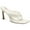 White, variant on Womens White Puffed Straps Flexible Sole Padded Sagee Square Toe Stiletto Slip On Dress Thong Sandals Shoes 6 M