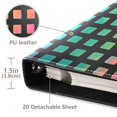 thumbnail image 3 of FORMRS 3 Ring Photo Album 4"x6" Self Adhesive Large Capacity PU Leather Cover, Pink Block Pattern, 3 of 8