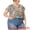 Green, variant on Unique Bargains Women's Plus Size Layered Sleeve V Neck Floral Tops Tunics 3X Dark Green