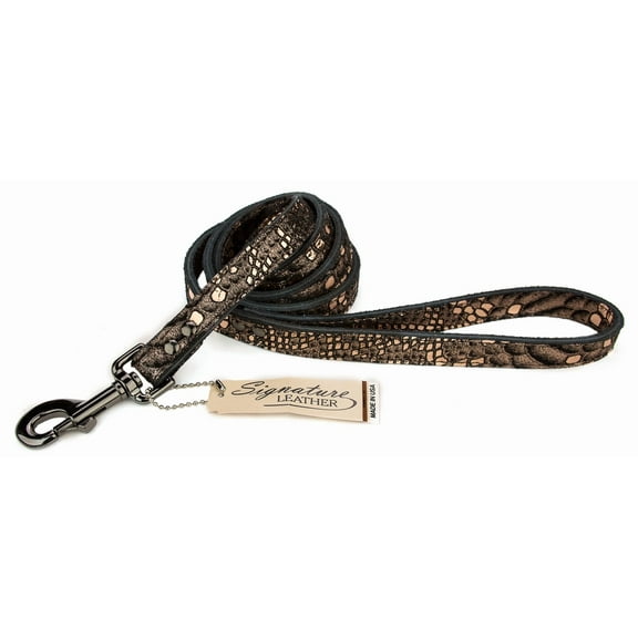 Omni Pet- Bronze Native Leather Dog Leash - 4X3.4